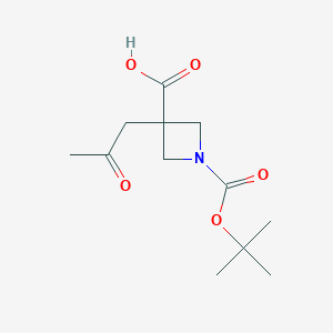 molecular formula C12H19NO5 B13430172 1-[(Tert-butoxy)carbonyl]-3-(2-oxopropyl)azetidine-3-carboxylicacid 