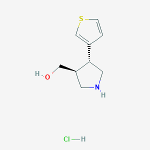 [(3S,4R)-4-thiophen-3-ylpyrrolidin-3-yl]methanol;hydrochloride