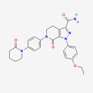 molecular formula C26H27N5O4 B13430328 1-(4-Ethoxyphenyl)-7-oxo-6-[4-(2-oxopiperidin-1-yl)phenyl]-4,5-dihydropyrazolo[3,4-c]pyridine-3-carboxamide 