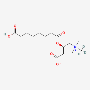 molecular formula C15H27NO6 B13430349 (L)-Suberyl Carnitine-d3 Inner Salt 