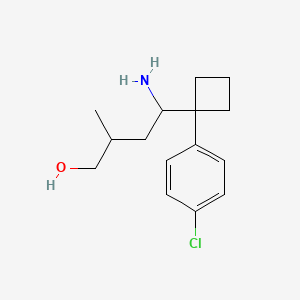 molecular formula C15H22ClNO B13430376 4-amino-4-[1-(4-chlorophenyl)cyclobutyl]-2-methylbutan-1-ol CAS No. 186521-83-5