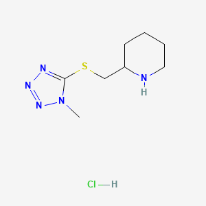 molecular formula C8H16ClN5S B13430389 2-{[(1-methyl-1H-1,2,3,4-tetrazol-5-yl)sulfanyl]methyl}piperidine hydrochloride 