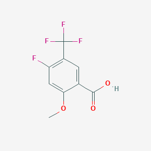 molecular formula C9H6F4O3 B13430408 4-Fluoro-2-methoxy-5-(trifluoromethyl)benzoic acid 