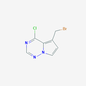 molecular formula C7H5BrClN3 B1343044 5-(溴甲基)-4-氯吡咯并[2,1-f][1,2,4]三嗪 CAS No. 529508-57-4
