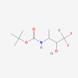 molecular formula C9H16F3NO3 B13430476 tert-butyl N-(4,4,4-trifluoro-3-hydroxybutan-2-yl)carbamate 