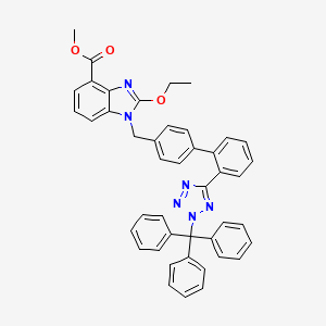 molecular formula C44H36N6O3 B13430492 Methyl 2-ethoxy-1-[[4-[2-(2-trityltetrazol-5-yl)phenyl]phenyl]methyl]benzimidazole-4-carboxylate 