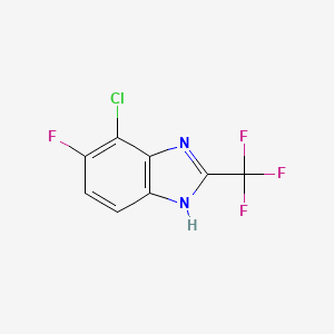 molecular formula C8H3ClF4N2 B13430500 4-Chloro-5-fluoro-2-(trifluoromethyl)-1H-benzimidazole 