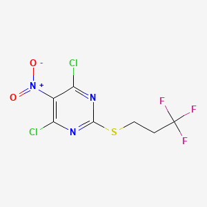 4,6-dichloro-5-nitro-2-(3,3,3-trifluoropropylsulfanyl)pyrimidine