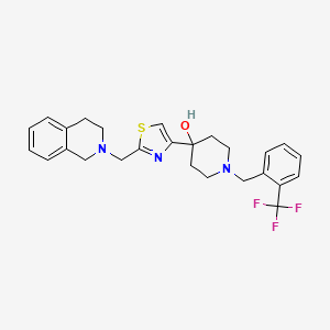 molecular formula C26H28F3N3OS B13430620 4-[2-[(3,4-Dihydro-2(1H)-isoquinolinyl)methyl]-4-thiazolyl]-1-[[2-(trifluoromethyl)phenyl]methyl]-4-piperidinol 