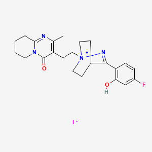 3-[2-[3-(4-Fluoro-2-hydroxyphenyl)-2-aza-1-azoniabicyclo[2.2.2]oct-2-en-1-yl]ethyl]-2-methyl-6,7,8,9-tetrahydropyrido[1,2-a]pyrimidin-4-one;iodide