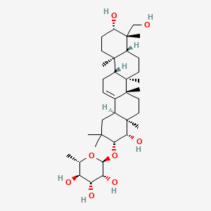 molecular formula C36H60O8 B13430721 (2S,3R,4R,5R,6S)-2-[[(3R,4S,4aR,6aR,6aS,6bR,8aR,9S,10S,12aR,14bS)-4,10-dihydroxy-9-(hydroxymethyl)-2,2,4a,6a,6b,9,12a-heptamethyl-1,3,4,5,6,6a,7,8,8a,10,11,12,13,14b-tetradecahydropicen-3-yl]oxy]-6-methyloxane-3,4,5-triol 