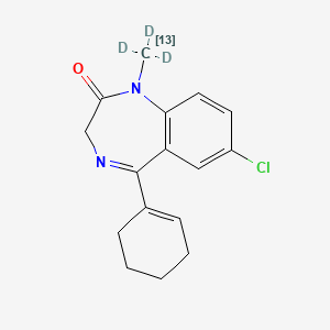 molecular formula C16H17ClN2O B13430769 Tetrazepam-13C,d3 