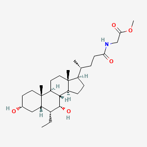 molecular formula C29H49NO5 B13430842 N-[(3Alpha,5Beta,6Alpha,7Alpha)-6-Ethyl-3,7-dihydroxy-24-oxocholan-24-yl]-glycine Methyl Ester 