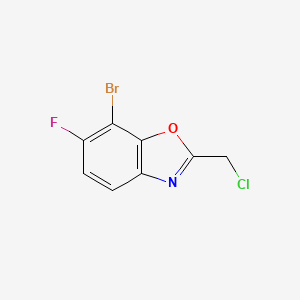 molecular formula C8H4BrClFNO B13430903 7-Bromo-2-(chloromethyl)-6-fluoro-1,3-benzoxazole 