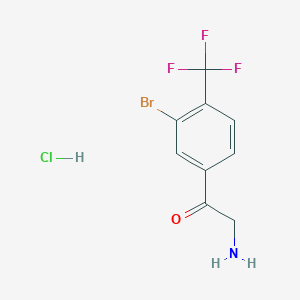 molecular formula C9H8BrClF3NO B13430915 3-Bromo-4-(trifluoromethyl)phenacylamine hydrochloride 