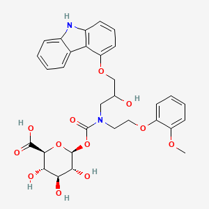 molecular formula C31H34N2O12 B13430933 Carvedilol N'-Carbamate beta-D-Glucopyranuronic Acid 