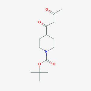molecular formula C14H23NO4 B1343094 叔丁基 4-(3-氧代丁酰基)哌啶-1-羧酸酯 CAS No. 419571-68-9