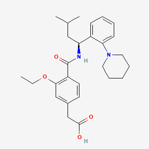 3-ethoxy-4-[[[(1S)-3-methyl-1-[2-(1-piperidinyl)phenyl]butyl]amino]carbonyl] Benzeneacetic acid