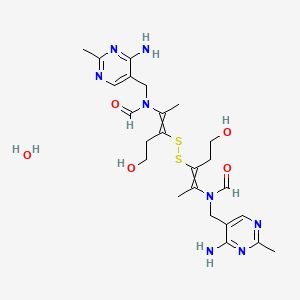 N-[(4-amino-2-methylpyrimidin-5-yl)methyl]-N-[3-[[2-[(4-amino-2-methylpyrimidin-5-yl)methyl-formylamino]-5-hydroxypent-2-en-3-yl]disulfanyl]-5-hydroxypent-2-en-2-yl]formamide;hydrate