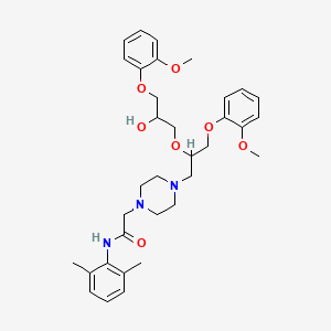 N-(2,6-Dimethylphenyl)-2-(4-(2-(2-hydroxy-3-(2-methoxyphenoxy)propoxy)-3-(2-methoxyphenoxy)propyl)piperazin-1-yl)acetamide