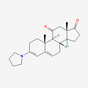 molecular formula C23H31NO2 B13431020 3-(1-Pyrrolidinyl)-androsta-3,5-diene-11,17-dione 