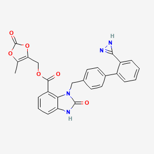 (5-methyl-2-oxo-1,3-dioxol-4-yl)methyl 3-[[4-[2-(1H-diazirin-3-yl)phenyl]phenyl]methyl]-2-oxo-1H-benzimidazole-4-carboxylate