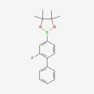 molecular formula C18H20BFO2 B1343106 2-氟-4-联苯硼酸，硼酸二甲酯 CAS No. 269410-15-3