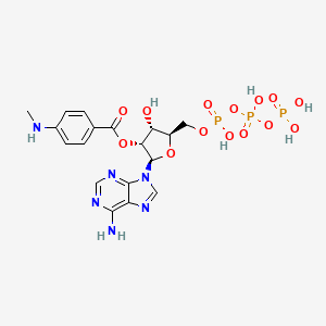 (2R,3R,4R,5R)-2-(6-Amino-9H-purin-9-yl)-4-hydroxy-5-(((hydroxy((hydroxy(phosphonooxy)phosphoryl)oxy)phosphoryl)oxy)methyl)tetrahydrofuran-3-yl 4-(methylamino)benzoate