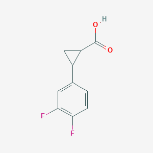 molecular formula C10H8F2O2 B1343108 2-(3,4-二氟苯基)环丙烷-1-羧酸 CAS No. 1157561-73-3
