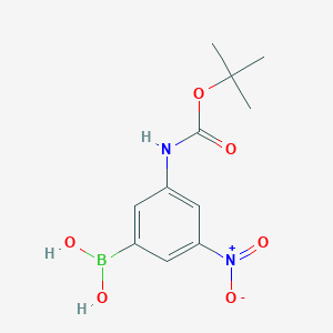 molecular formula C11H15BN2O6 B1343111 (3-((tert-Butoxycarbonyl)amino)-5-nitrophenyl)boronic acid CAS No. 508178-11-8