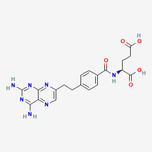 molecular formula C20H21N7O5 B13431126 N-[4-[2-(2,4-Diamino-7-pteridinyl)ethyl]benzoyl]-L-glutamic Acid 