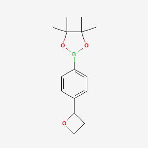 molecular formula C15H21BO3 B13431133 4,4,5,5-Tetramethyl-2-(4-(oxetan-2-yl)phenyl)-1,3,2-dioxaborolane CAS No. 1883760-69-7