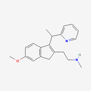 molecular formula C20H24N2O B13431136 6-Methoxy-N-methyl-3-[1-(2-pyridinyl)ethyl]-1H-indene-2-ethanamine 