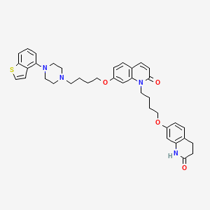 molecular formula C38H42N4O4S B13431220 7-[4-[4-(1-benzothiophen-4-yl)piperazin-1-yl]butoxy]-1-[4-[(2-oxo-3,4-dihydro-1H-quinolin-7-yl)oxy]butyl]quinolin-2-one 