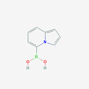 molecular formula C8H8BNO2 B13431239 Indolizin-5-ylboronic acid 