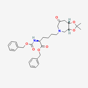 molecular formula C30H38N2O7 B13431297 benzyl (2S)-6-[(3aR,8aS)-2,2-dimethyl-7-oxo-4,6,8,8a-tetrahydro-3aH-[1,3]dioxolo[4,5-c]azepin-5-yl]-2-(phenylmethoxycarbonylamino)hexanoate 