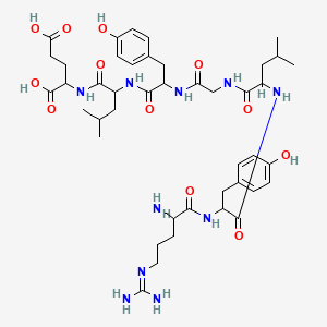 B1343140 2-[[2-[[2-[[2-[[2-[[2-[[2-Amino-5-(diaminomethylideneamino)pentanoyl]amino]-3-(4-hydroxyphenyl)propanoyl]amino]-4-methylpentanoyl]amino]acetyl]amino]-3-(4-hydroxyphenyl)propanoyl]amino]-4-methylpentanoyl]amino]pentanedioic acid CAS No. 83471-49-2