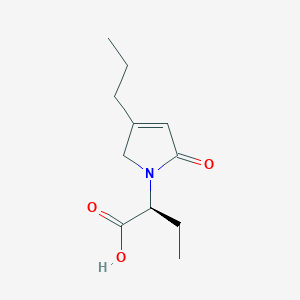 molecular formula C11H17NO3 B13431484 (AlphaS)-Alpha-Ethyl-2,5-dihydro-2-oxo-4-propyl-1H-pyrrole-1-acetic Acid 