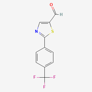 B1343163 2-(4-Trifluoromethylphenyl)thiazole-5-carbaldehyde CAS No. 447406-52-2