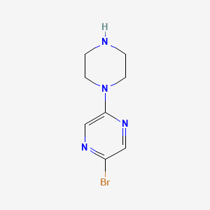 molecular formula C8H11BrN4 B1343168 2-溴-5-(哌嗪-1-基)吡嗪 CAS No. 446286-90-4
