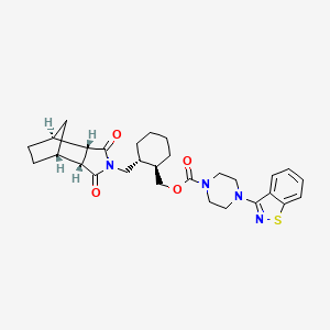 [(1R,2R)-2-[[(1R,2R,6S,7S)-3,5-dioxo-4-azatricyclo[5.2.1.02,6]decan-4-yl]methyl]cyclohexyl]methyl 4-(1,2-benzothiazol-3-yl)piperazine-1-carboxylate