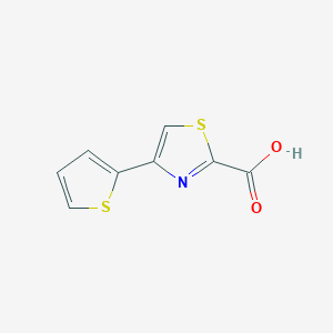 molecular formula C8H5NO2S2 B1343176 4-(噻吩-2-基)噻唑-2-羧酸 CAS No. 847956-14-3