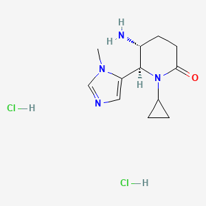 (5R,6R)-5-amino-1-cyclopropyl-6-(3-methylimidazol-4-yl)piperidin-2-one;dihydrochloride