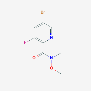 molecular formula C8H8BrFN2O2 B1343178 5-溴-3-氟-N-甲氧基-N-甲基吡啶-2-甲酰胺 CAS No. 669066-92-6