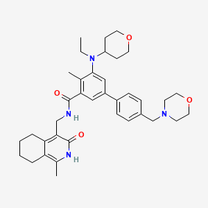 3-[ethyl(oxan-4-yl)amino]-2-methyl-N-[(1-methyl-3-oxo-5,6,7,8-tetrahydro-2H-isoquinolin-4-yl)methyl]-5-[4-(morpholin-4-ylmethyl)phenyl]benzamide