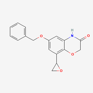 molecular formula C17H15NO4 B1343189 8-(2R)-Oxiranyl-6-(phenylmethoxy)-2H-1,4-benzoxazin-3(4H)-one 