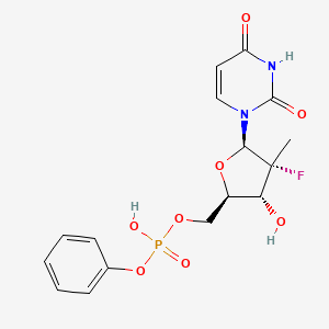 molecular formula C16H18FN2O8P B13431928 Phenyl Hydrogen (2'R)-2'-Deoxy-2'-fluoro-2'-methyl-5'-uridylate;5'-Uridylic acid, 2'-deoxy-2'-fluoro-2'-methyl-, monophenyl ester, (2'R)-(ACI); Phenyl hydrogen (2'R)-2'-deoxy-2'-fluoro-2'-methyl-5'-uridylate (ACI) 