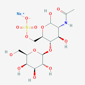 sodium;[(2R,3S,4R,5R)-5-acetamido-4,6-dihydroxy-3-[(2S,3R,4S,5R,6R)-3,4,5-trihydroxy-6-(hydroxymethyl)oxan-2-yl]oxyoxan-2-yl]methyl sulfate