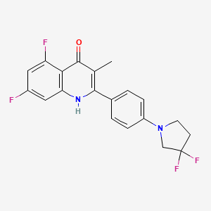 molecular formula C20H16F4N2O B13431993 2-[4-(3,3-Difluoropyrrolidine-1-yl)phenyl]-3-methyl-5,7-difluoroquinoline-4(1H)-one 