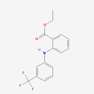 molecular formula C16H14F3NO2 B13432004 Ethyl 2-[3-(trifluoromethyl)anilino]benzoate CAS No. 2766-16-7